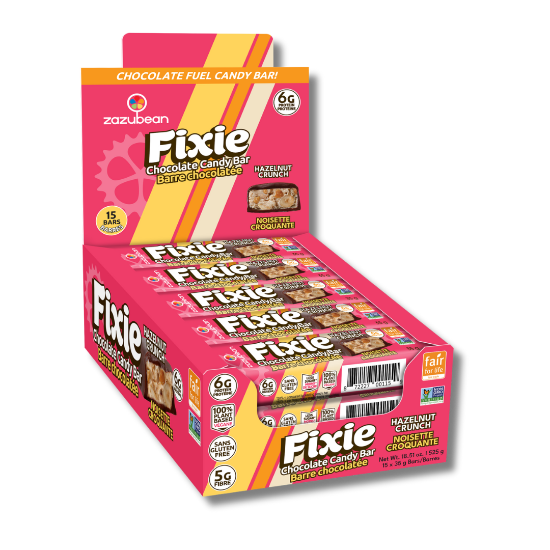 FIXIE: Hazelnut Crunch Chocolate Fuel Bar — Zazubean Organic